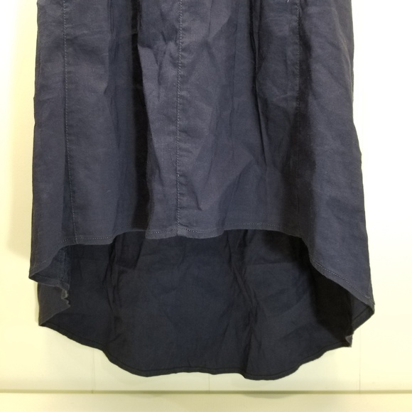 Eileen Fisher S Navy Blue Sleeveless Dress Hi Low - Picture 3 of 8